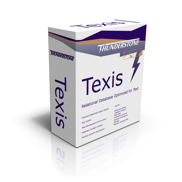 TEXIS is a full text search engine and search engine sql software. 